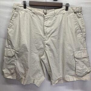 Architect Mens Off White Cargo 100% Cotton 9" ins Stretch‎ Waist Shorts Size 40